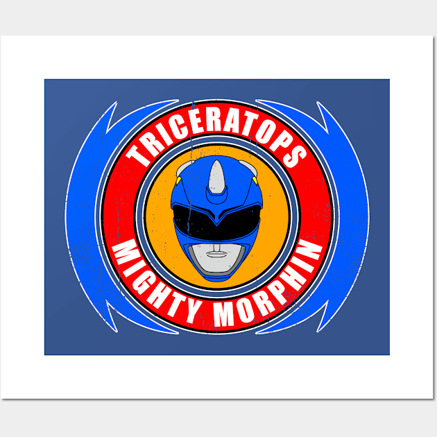 Blue Triceratops Wall Art by nickbeta